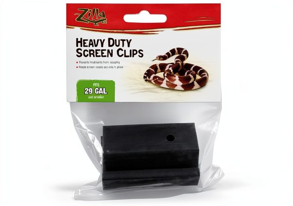 (2 Pack) Zilla Reptile Terrarium Covers Heavy Duty Screen Clips, Small 5-29 Gallons - 2 Clips Each-0