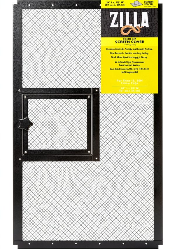 Zilla Pet Reptile Terrarium Air Screen Cover 24 x 12 inches Black-0
