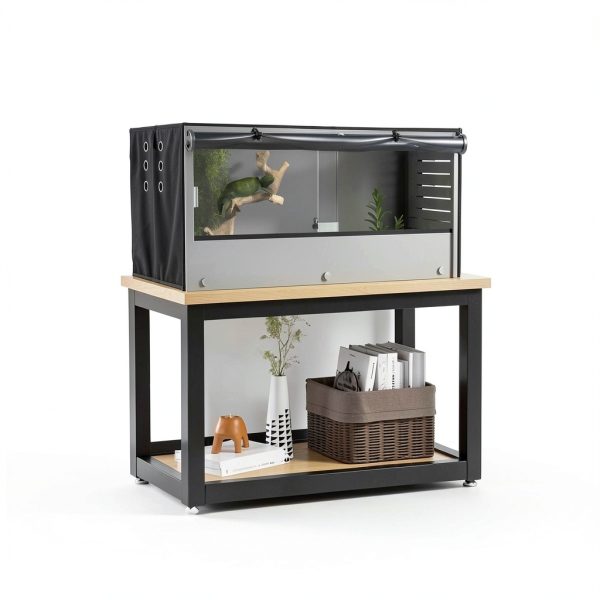 MDHAO Reptile Enclosure Cover 48x24x24 Black Insulated Ventilation-3